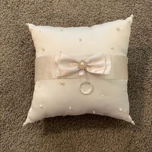White Pearl Ring Bearer Pillow